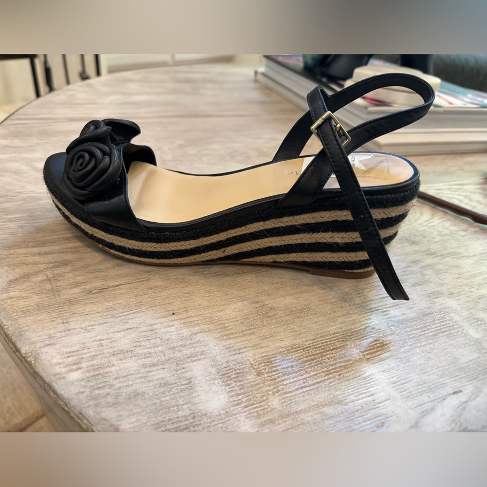Kate Spade Black Sandals with Gold Buckle